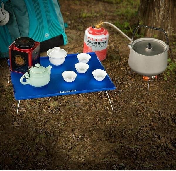 Стіл складний алюмінієвий для пікніка Naturehike NH17Z001-L, 34х25 см, сірий