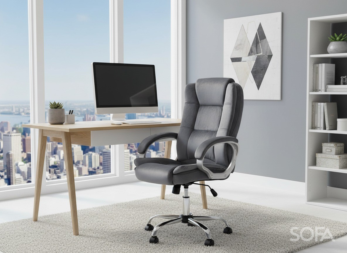 Крісло Barsky Soft Microfiber Grey Soft-03