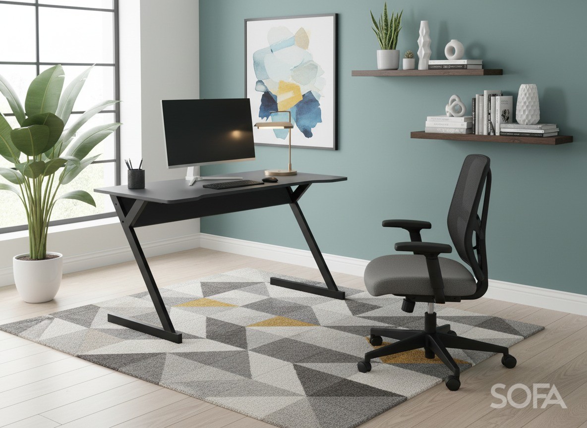 Стіл AMF комп'ютерний Dexter DX1200 (1200х600х750Н) чорний графіт/Сірий Шифер