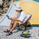 Стілець складаний Naturehike Moon YL08NH20JJ027, 600D Oxford / алюміній, біло-жовтогарячий 2