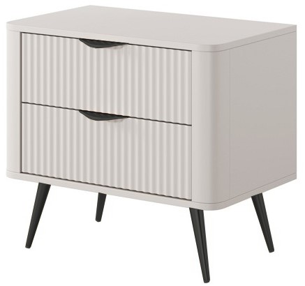 Тумба приліжкова PERFECT HOME Lante 2S Беж / Чорні ніжки