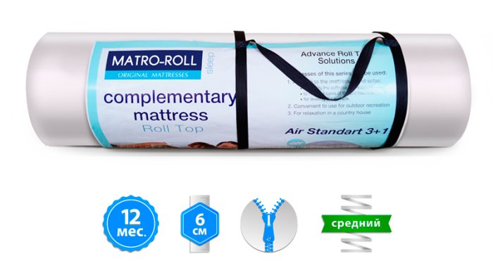 Матрас топпер AIR STANDART 3+1 / ЭЙР СТАНДАРТ 3+1 несвернутый