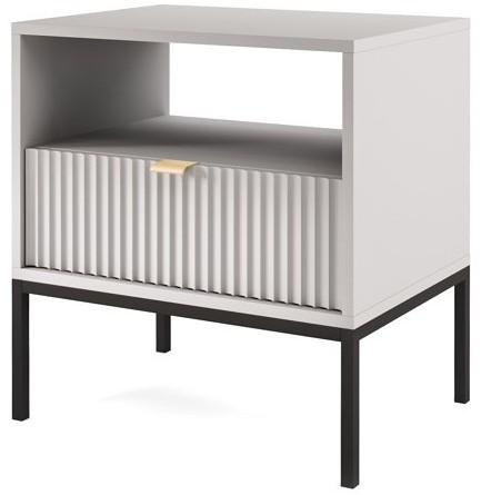 Тумба прикроватная PERFECT HOME Nova S54 Серый / Черные ножки