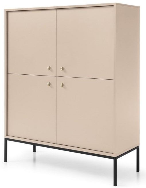 Комод високий PERFECT HOME Mono MK104 Чорні ніжки / Беж пісочний
