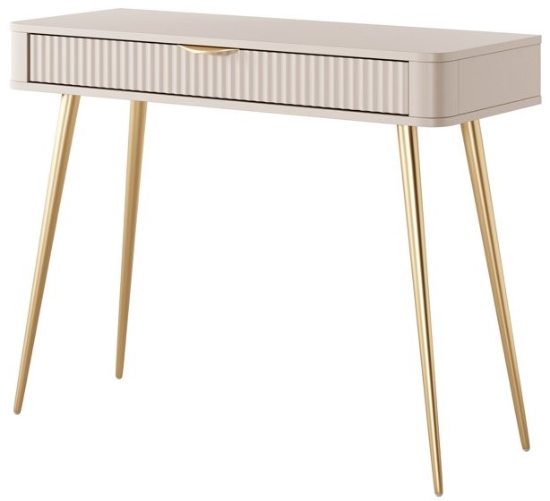 Стол туалетный PERFECT HOME Lante 1S/100 Беж / Золотые ножки