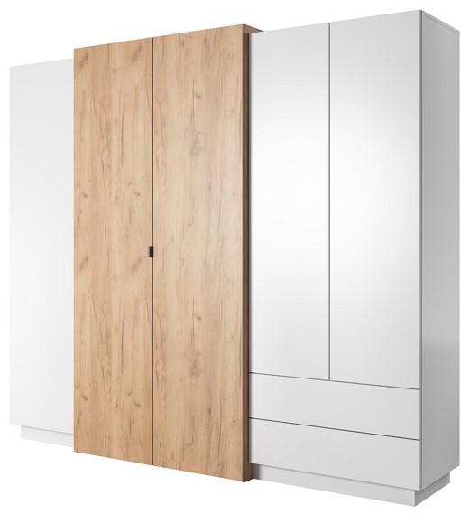 Шкаф PERFECT HOME 3D (Cube) 4D2S/230 Белый / Дуб крафт золотой