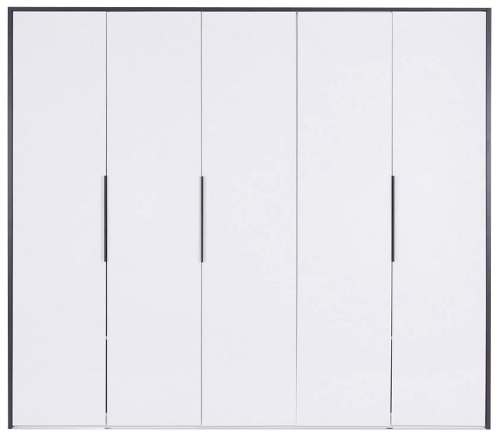 Шкаф 5Д Миромарк ЛУКА Белый глянец + Антрацит мат