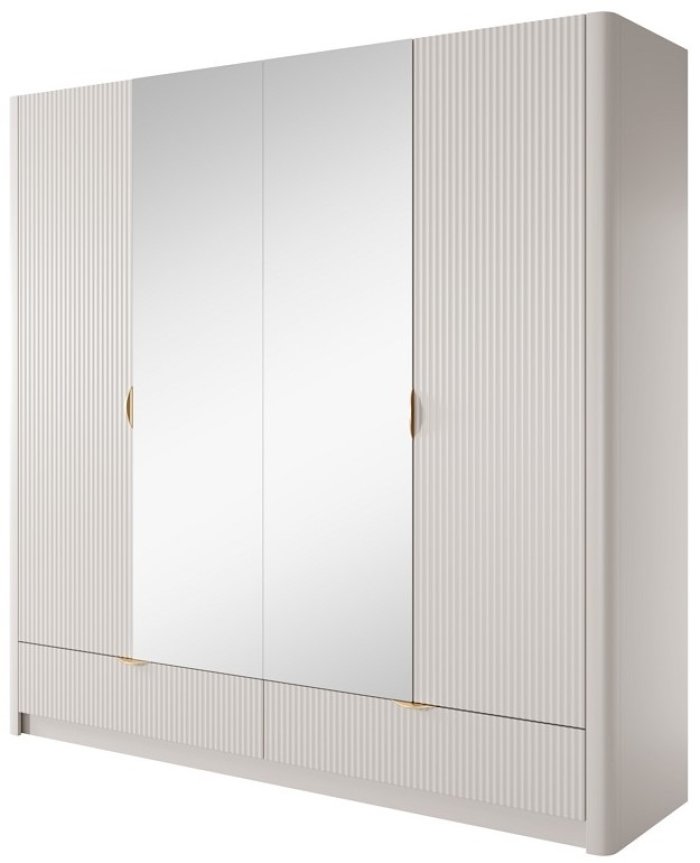 Шафа для одягу PERFECT HOME Lante 4D2S/213 Беж / Золоті ручки