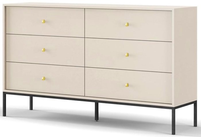 Комод PERFECT HOME Mono MKS154 Чорні ніжки / Беж пісочний