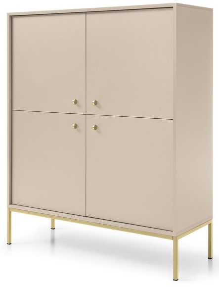 Комод высокий PERFECT HOME Mono MK104 Золотые ножки / Беж песочный