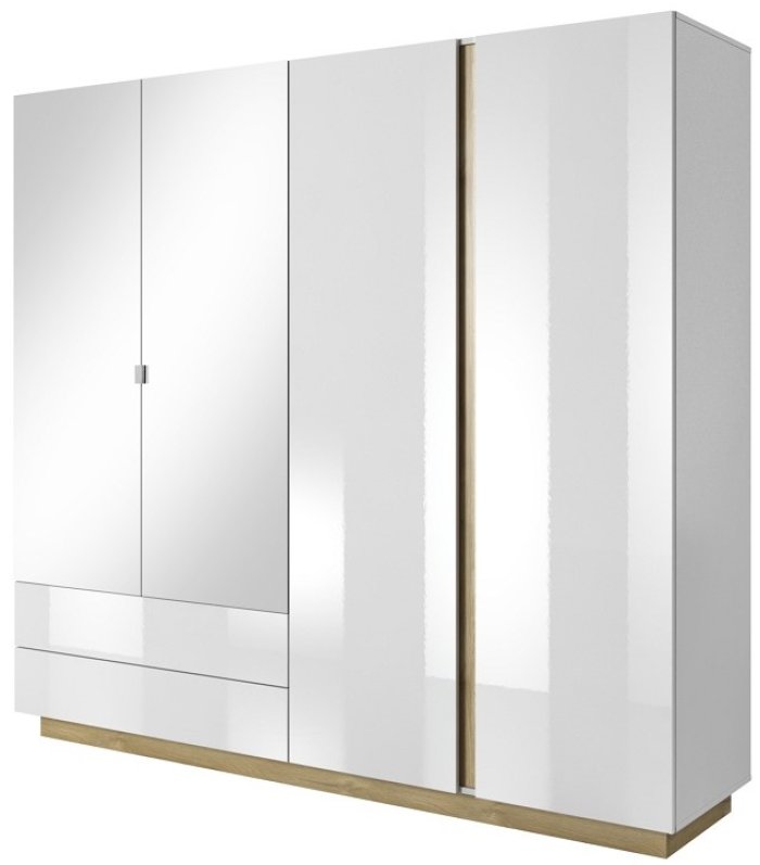 Шафа PERFECT HOME Arco (Marco) 4D2S/220 Білий глянець / Дуб грандсон