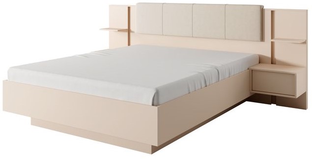 Кровать PERFECT HOME 160 с прикроватными тумбами Dast (Fast) Беж