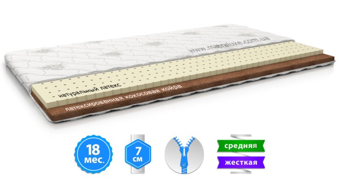 Дитячий матрац BUNNY LATEX KOKOS 2in1 / БАННИ ЛАТЕКС КОКОС 2в1