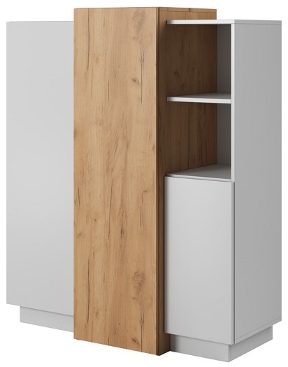 Комод PERFECT HOME 3D (Cube) 3D/110 Белый / Дуб крафт золотой