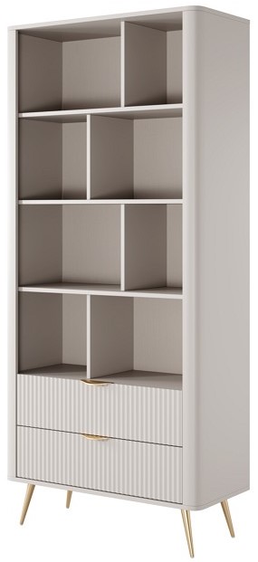 Стелаж PERFECT HOME Lante 2S Беж / Золоті ніжки