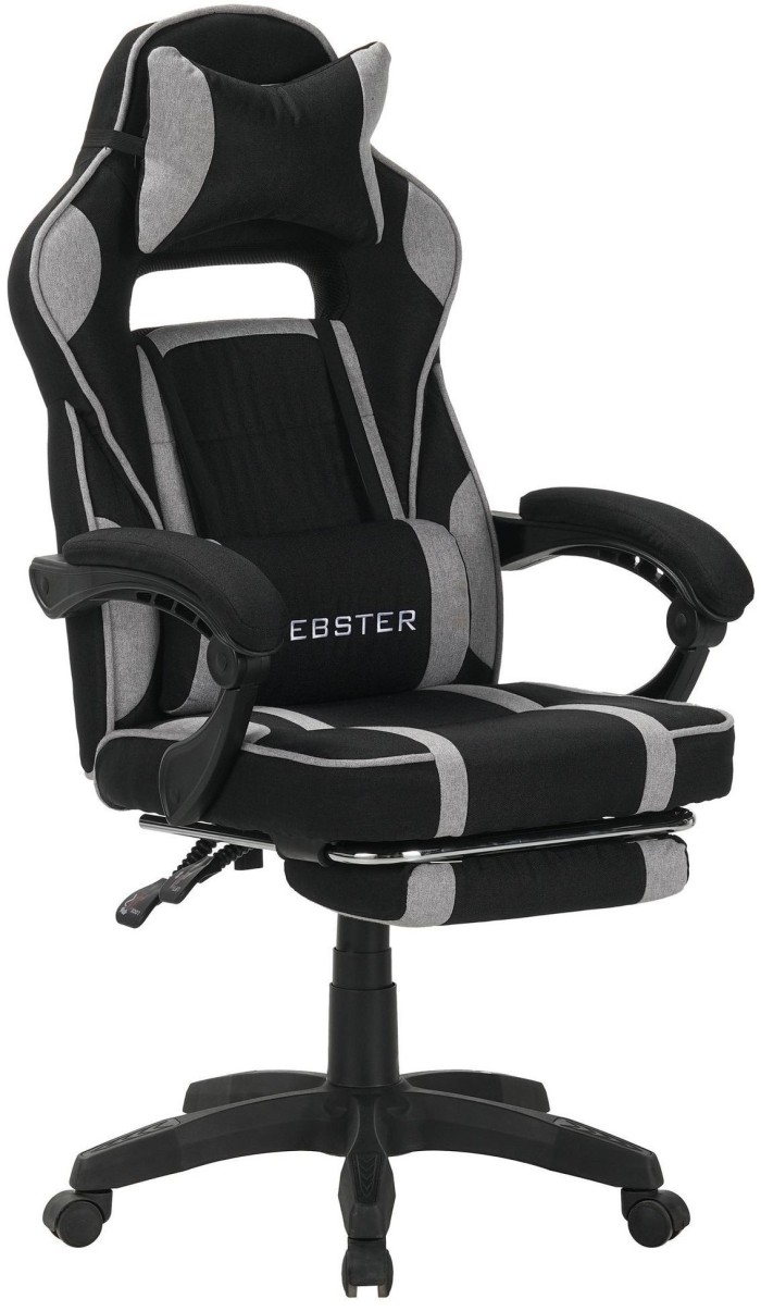Крісло AMF геймерське VR Racer Textile Webster чорний/сірий