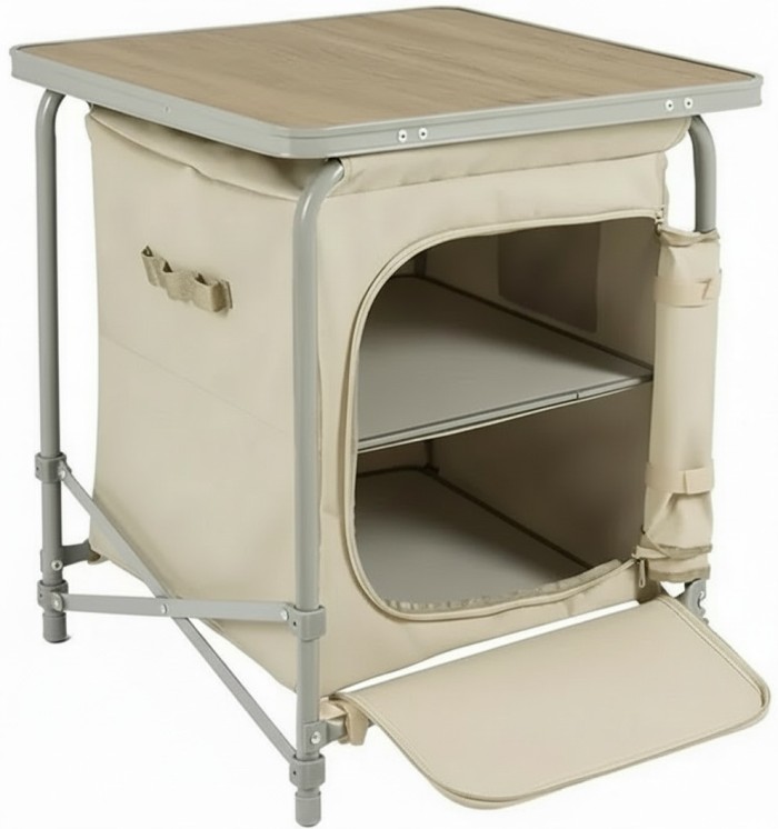 Стол складной с полками Naturehike CNH22JU031, бежевый