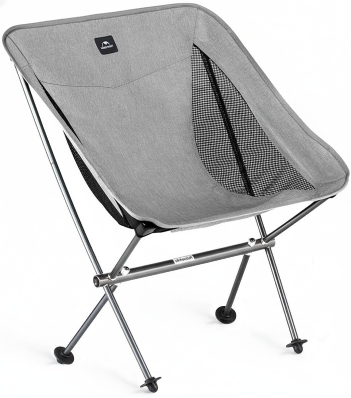Стул складной ультралёгкий Naturehike Stellaluna L04 CNK2450JJ015, размер М, алюминий, серый