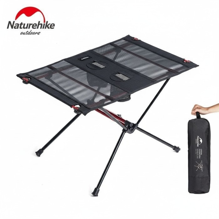 Стол складной Naturehike NH19Z027-Z, сетка/ алюминий, чорный