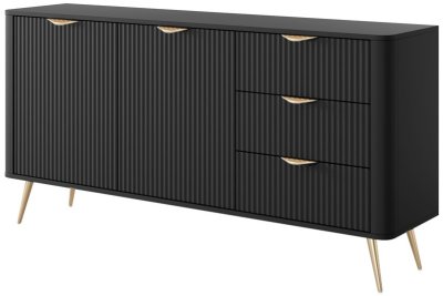 Комод PERFECT HOME Lante 2D3S/163 Черный / Золотые ножки