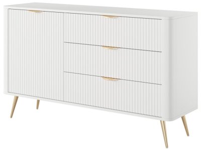 Комод PERFECT HOME Lante 1D3S/138 Белый / Золотые ножки