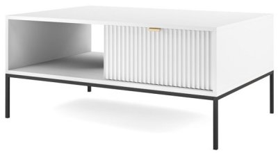 Стол журнальный PERFECT HOME Nova L104 Белый / Черные ножки Стол журнальный PERFECT HOME Nova L104 Белый / Черные ножки