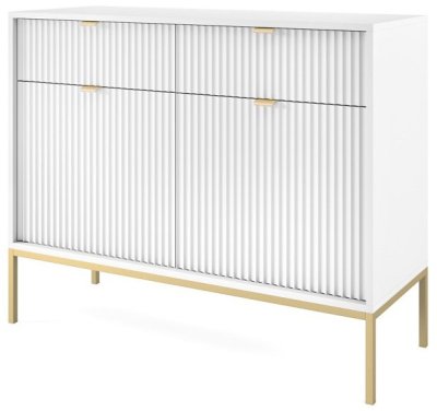 Комод PERFECT HOME Nova KSZ104 Белый / Золотые ножки