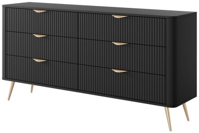 Комод PERFECT HOME Lante 6S/163 Черный / Золотые ножки