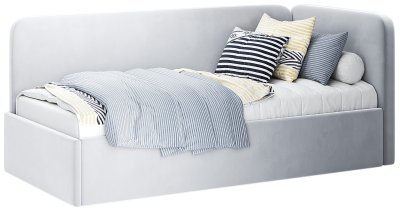 Кровать мягкая Миромарк ХЕППИ Белый глянец Правая