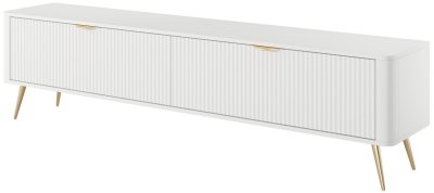 Тумба під телевізор PERFECT HOME Lante 2D/200 Білий / Золоті ніжки