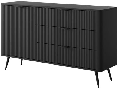Комод PERFECT HOME Lante 1D3S/138 Черный / Черные ножки