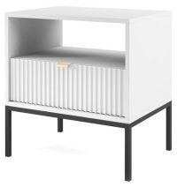 Тумба прикроватная PERFECT HOME Nova S54 Белый / Черные ножки