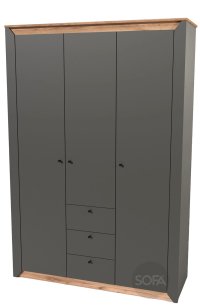 Шкаф 3Д3Ш 1400 Эверест НОРДИК Дуб крафт золотой + Графит