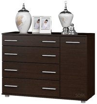 Комод 1Д4Ш Эверест К-3 Венге темный
