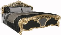 Кровать с подъёмным механизмом Миромарк ЕВА Черный глянец + Золото