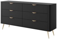 Комод PERFECT HOME Lante 6S/163 Чорний / Золоті ніжки