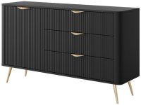 Комод PERFECT HOME Lante 1D3S/138 Чорний / Золоті ніжки