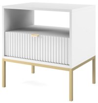 Тумба прикроватная PERFECT HOME Nova S54 Белый / Золотые ножки
