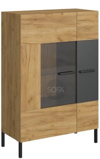 Вітрина низька 1W1D VMV SANTES Дуб крафт золотий + Антрацит
