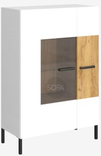 Вітрина низька 1W1D VMV SANTES Білий + Дуб крафт золотий
